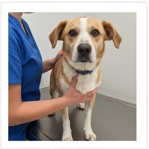 Canine patient during vet visit