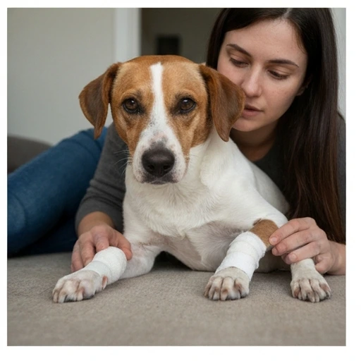 Veterinary professional checking a dog