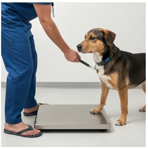 Dog during a veterinary consultation