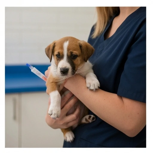 Dog during a veterinary consultation
