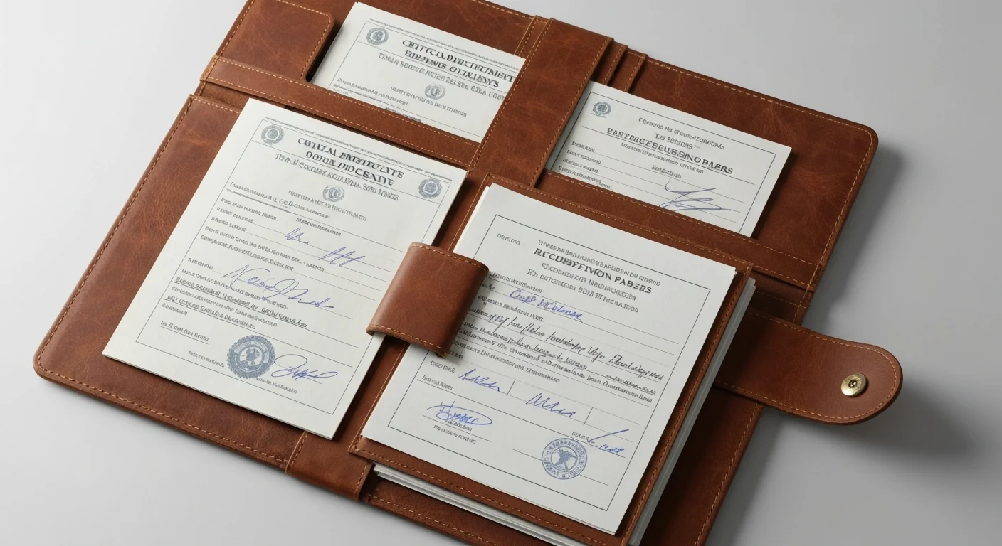 Important breeding documents DNA certificates and registration papers organized