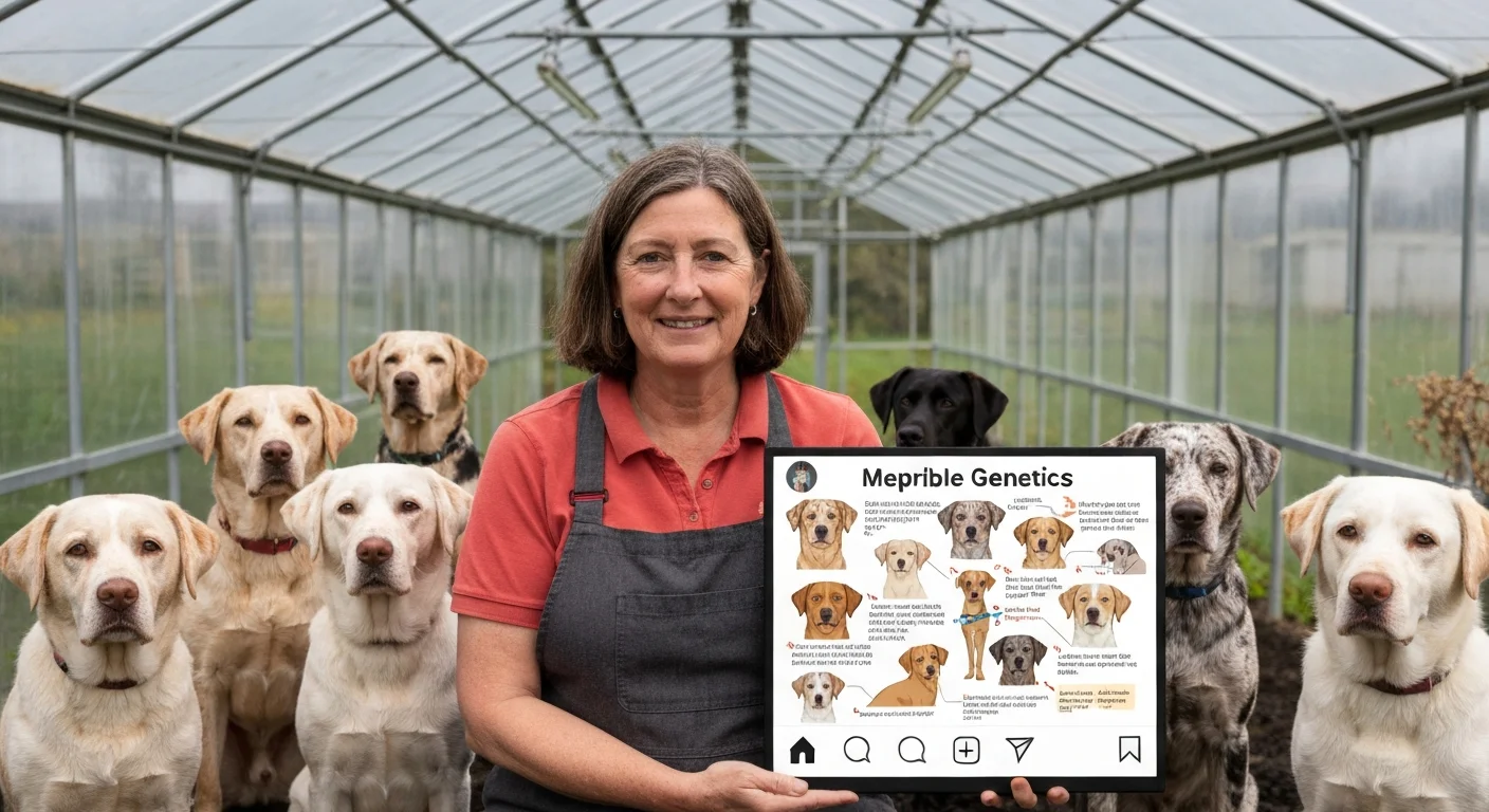 Responsible breeder creating educational merle genetics content for social media